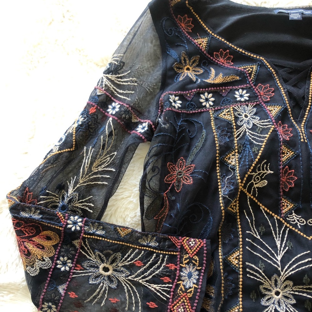 American Eagle Embroidered Top